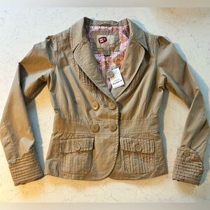 BKE Women's Tan Double-Breasted Blazer